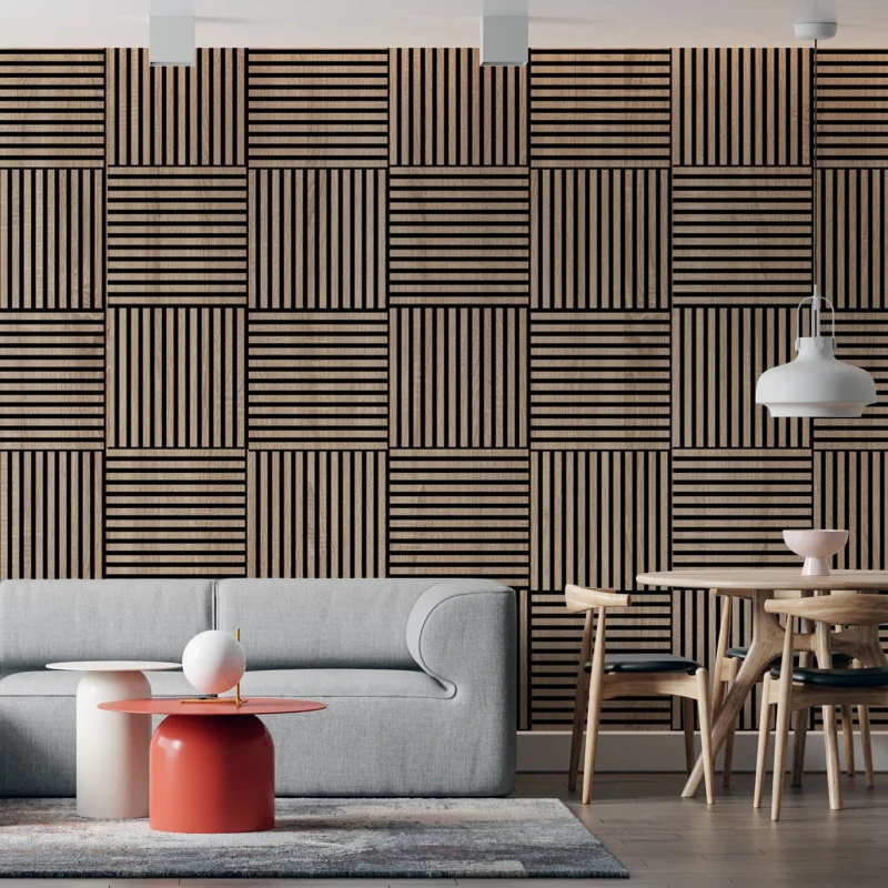 Panel 3D na filcu 60x60 - dąb sonoma 4