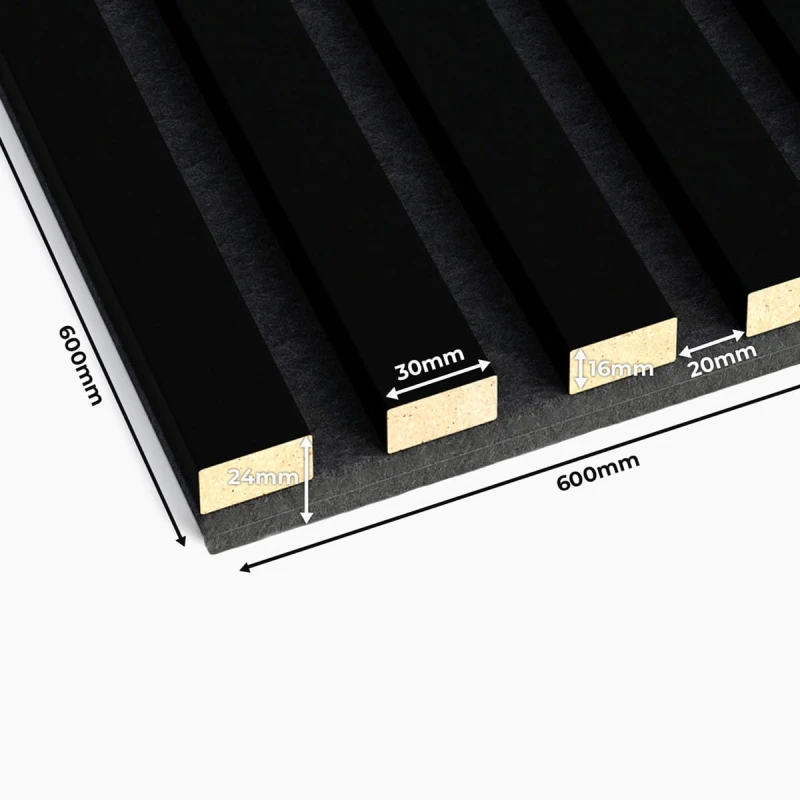 Panel 3D na filcu 60x60 - czarny mat 2
