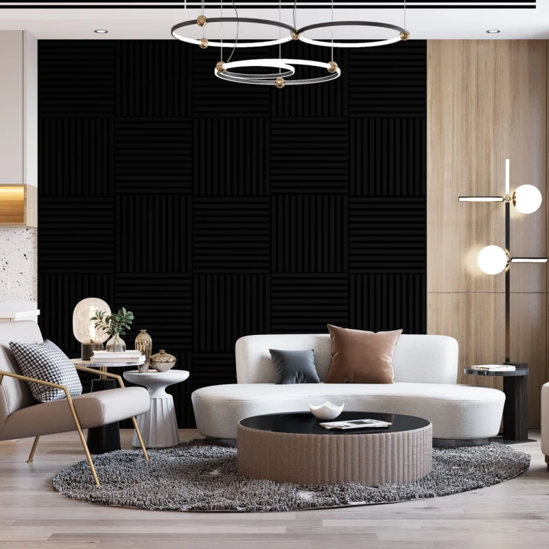 Panel 3D na filcu 60x60 - czarny mat 4