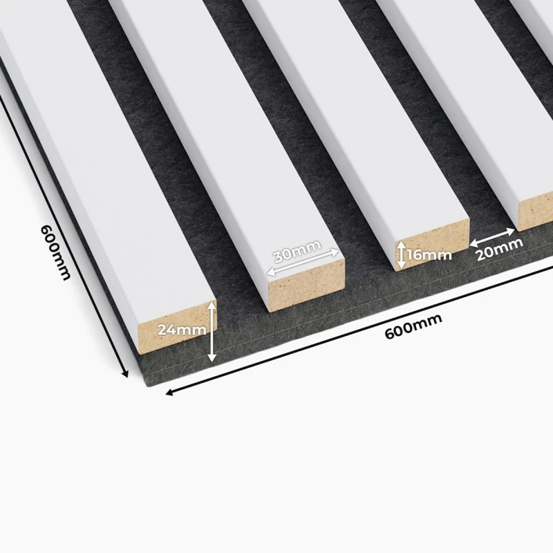 Panel 3D na filcu 60x60 - biały mat 2