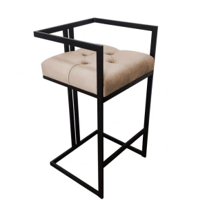 Hoker tapicerowany Chesterfield Loft 75cm podstawa czarna 