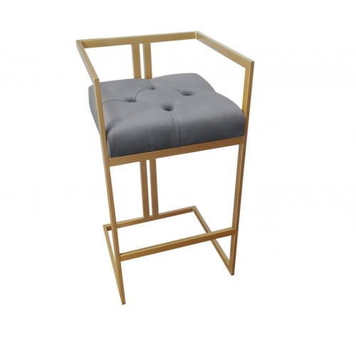 Hoker tapicerowany Chesterfield Loft 75cm podstawa złota