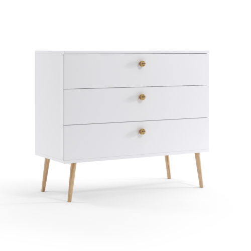 Komoda z 3 szufladami Meli 100 cm Biała