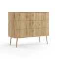 Komoda z 3 szufladami Meli 100 cm Złoty Dąb 1