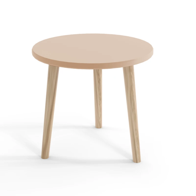 Stolik drewniany Meli Beż Macchiato 60 cm