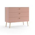 Komoda z 3 szufladami Meli 100 cm Różowa 1