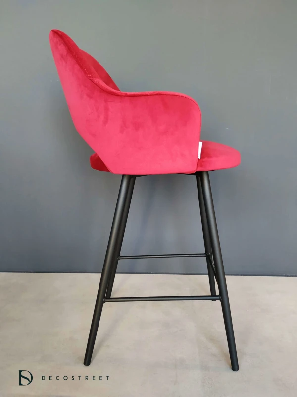 Hoker tapicerowany Milano 65cm podstawa czarna metalowa z podłokietnikami.jpg