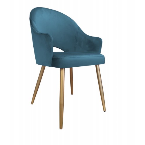 Krzesło tapicerowane Velvet noga złota metalowa