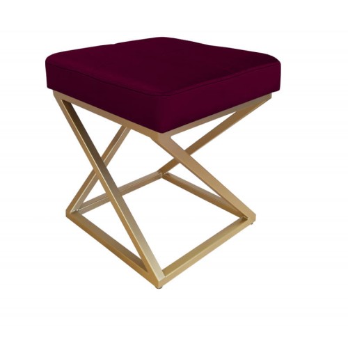 Pufa tapicerowana Zoa podstawa złota 37cm