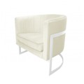Fotel tapicerowany Glamour  biała podstawa 10