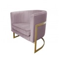 Fotel tapicerowany Glamour złota podstawa 6
