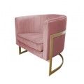 Fotel tapicerowany Glamour złota podstawa 8