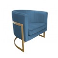 Fotel tapicerowany Glamour złota podstawa 9