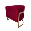 Fotel tapicerowany Glamour złota podstawa 10