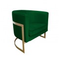 Fotel tapicerowany Glamour złota podstawa 11