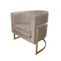 Fotel tapicerowany Glamour złota podstawa 3
