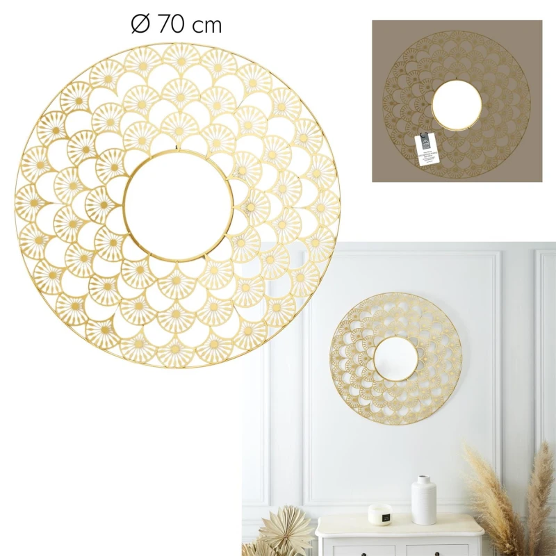 Lustro Mandala 70cm złota 2