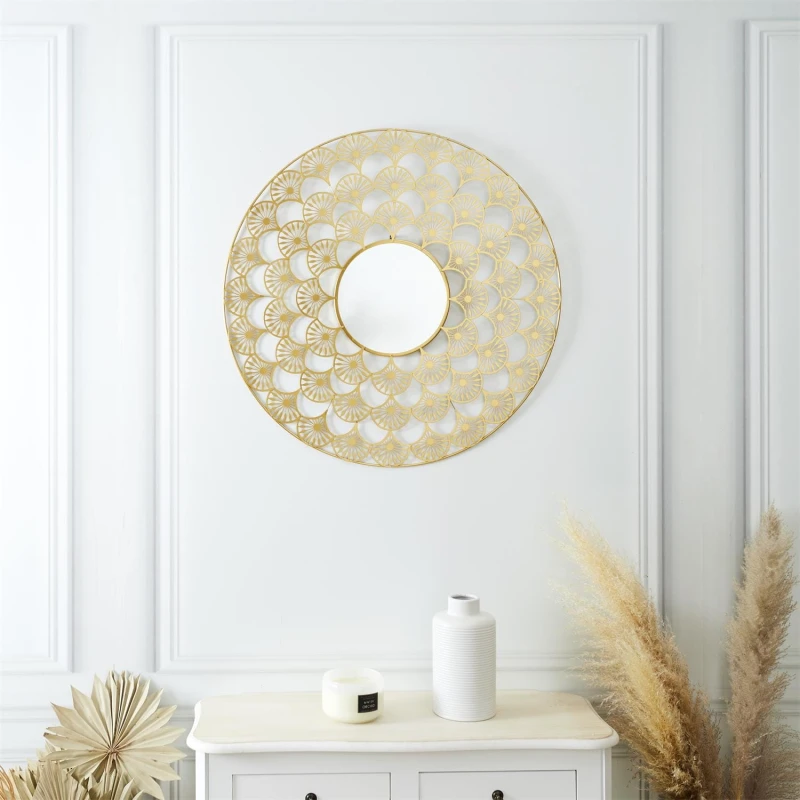 Lustro Mandala 70cm złota 3