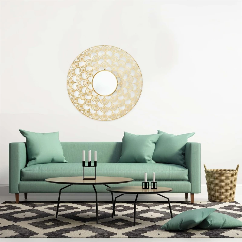 Lustro Mandala 70cm złota 4