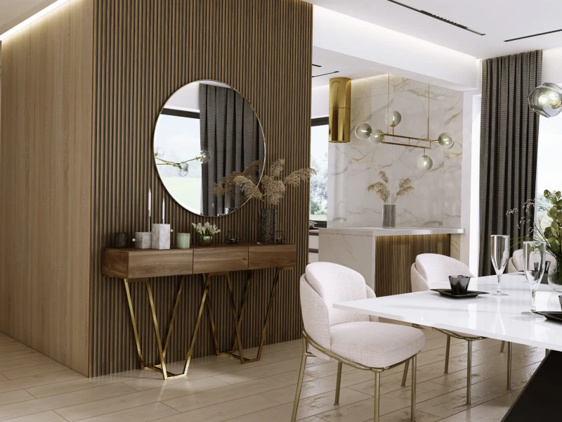 Lamele ścienne Asti Dąb Złoty 12,2x1,2x270 Lamelio salon