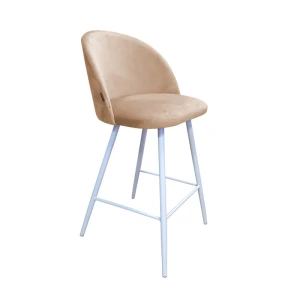 Hoker tapicerowany Colin 65cm podstawa biała metalowa