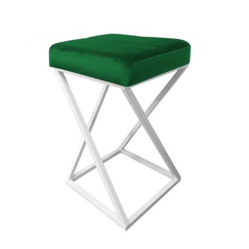 Hoker tapicerowany Zoa podstawa biała 60cm