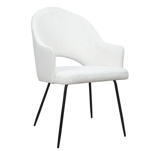 Krzesło z podłokietnikami Barro Ideal Black czarne metalowe nogi