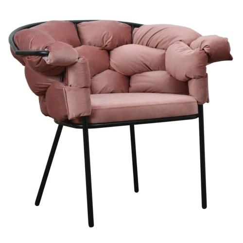 Krzesło z podłokietnikami Cherry czarny stelaż