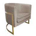 Fotel tapicerowany Glamour złota podstawa 1