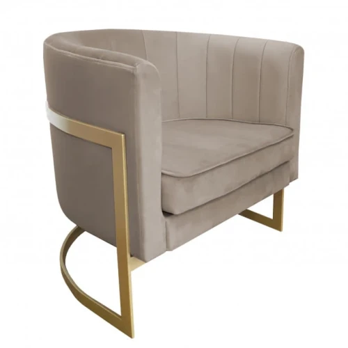 Fotel tapicerowany Glamour złota podstawa