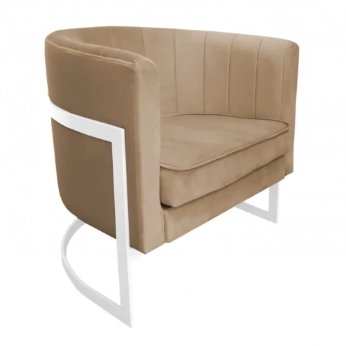 Fotel tapicerowany Glamour  biała podstawa