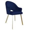 Krzesło tapicerowane Velvet noga złota profil 1
