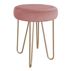 Taboret tapicerowany Venus Hairpin złote nogi