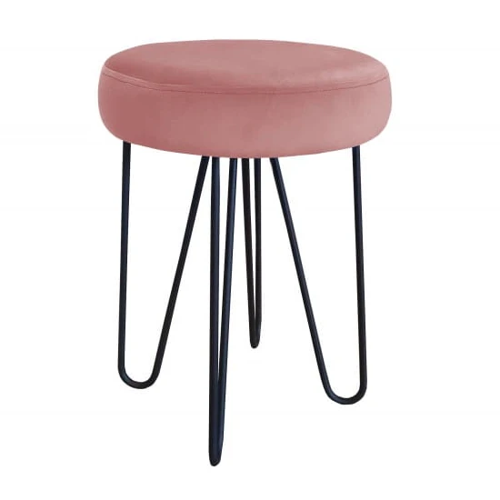 Taboret tapicerowany Venus Hairpin czarne nogi 35cm.webp