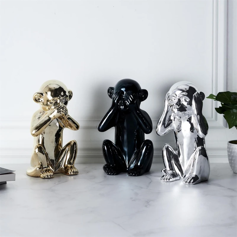 Figurka Monkey czarna L 3