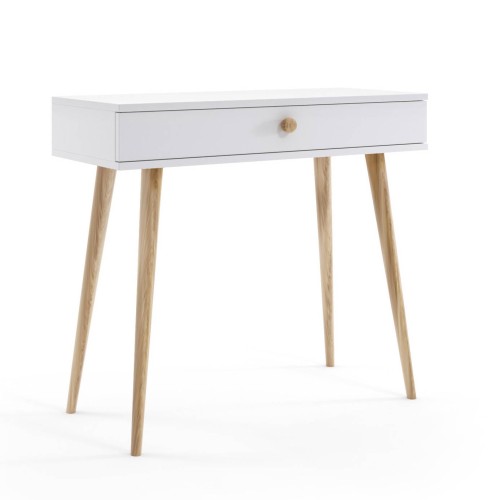 Konsola biała z szufladą Meli 90 cm