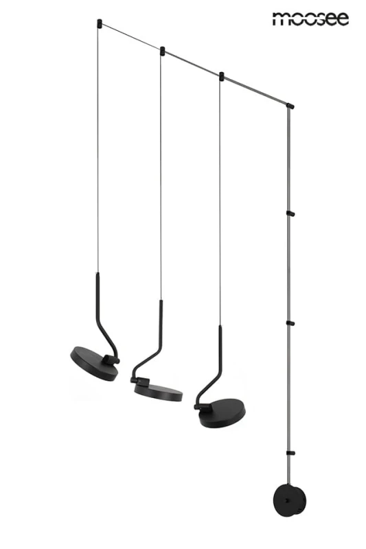 MOOSEE lampa ścienna FLAT 3 czarna 1