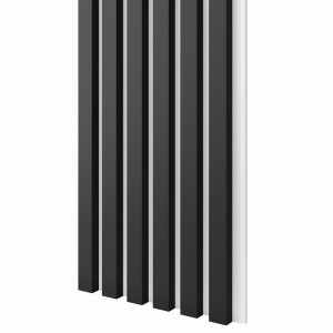 Lamele Slim CZARNE na białej płycie L3D - Panel 30 cm