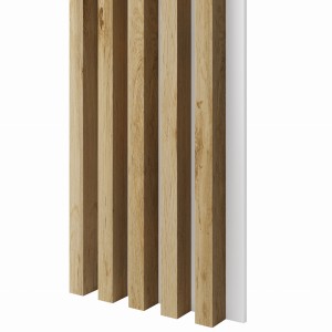 Lamele 3x4cm DĄB WOTAN na białej płycie L3D