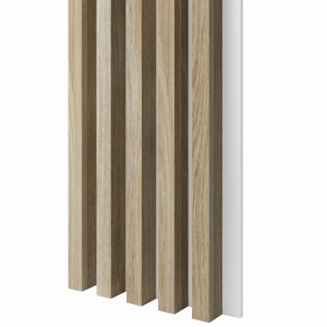 Lamele 3x4cm DĄB NATURA na białej płycie L3D