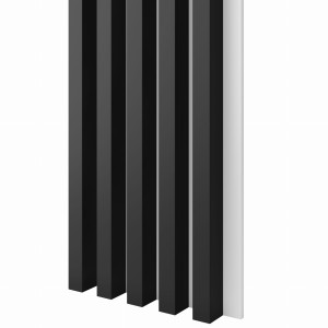 Lamele 3x4cm CZARNE na białej płycie L3D