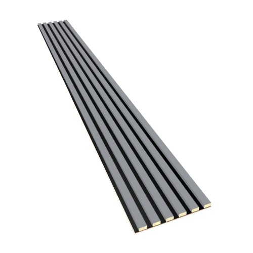 Lamele mini na czarnej płycie HDF Szary LEO