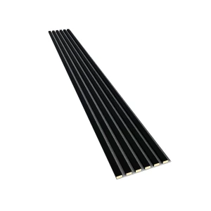 Lamele na szarym filcu Czarne 30x2,4x275 cm LEO