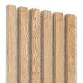 Lamele na beżowym filcu dąb fornir 30x2,4x270 cm LEO 2