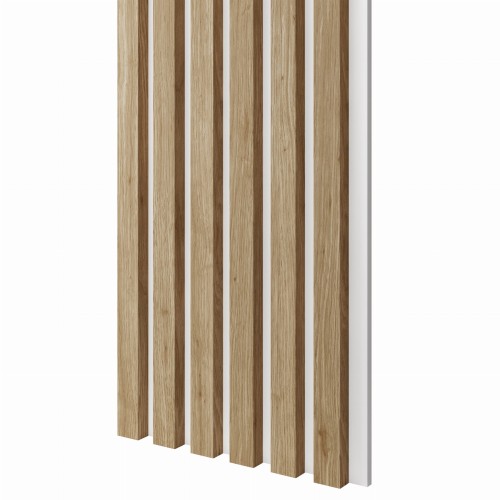 Lamele Slim DĄB EUROPEJSKI na białej płycie L3D