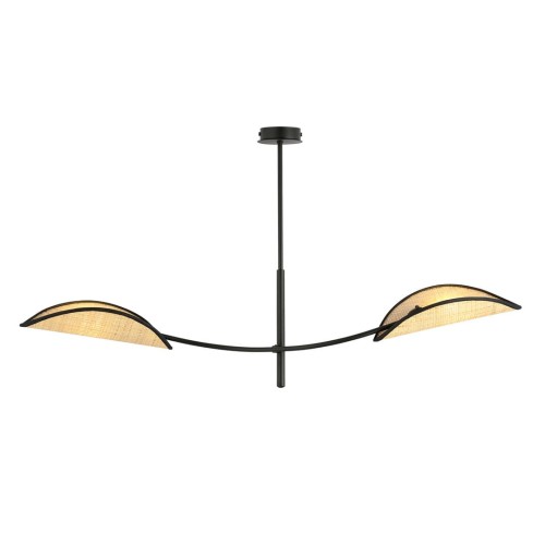 Lampa wisząca Lotus 2 Black/Rattan