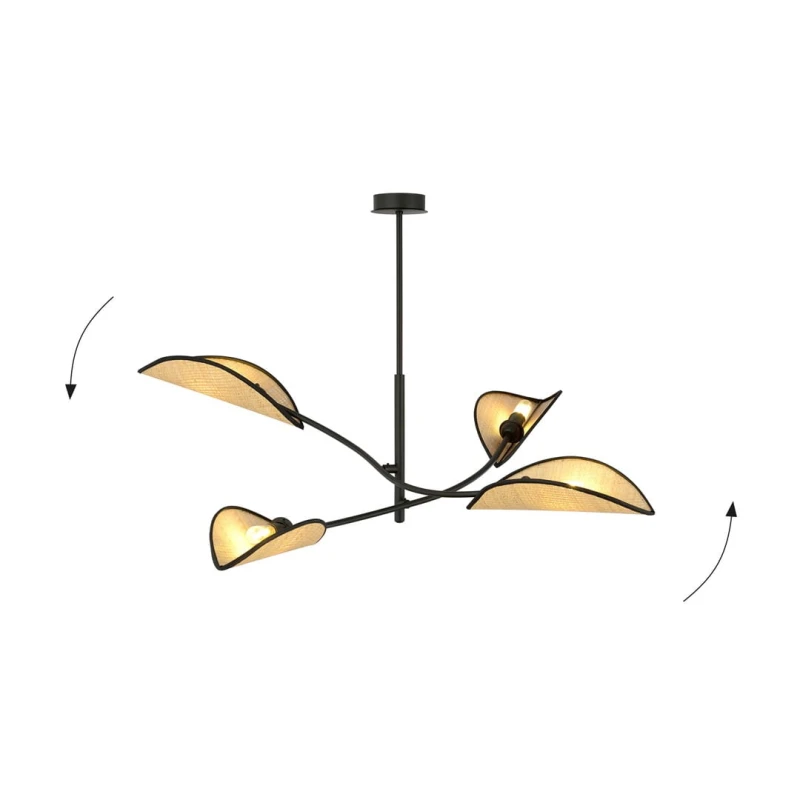 LOTUS 4 BLACK/RATTAN 2