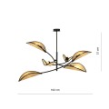 Lampa wisząca Lotus 6 Black/Rattan 3