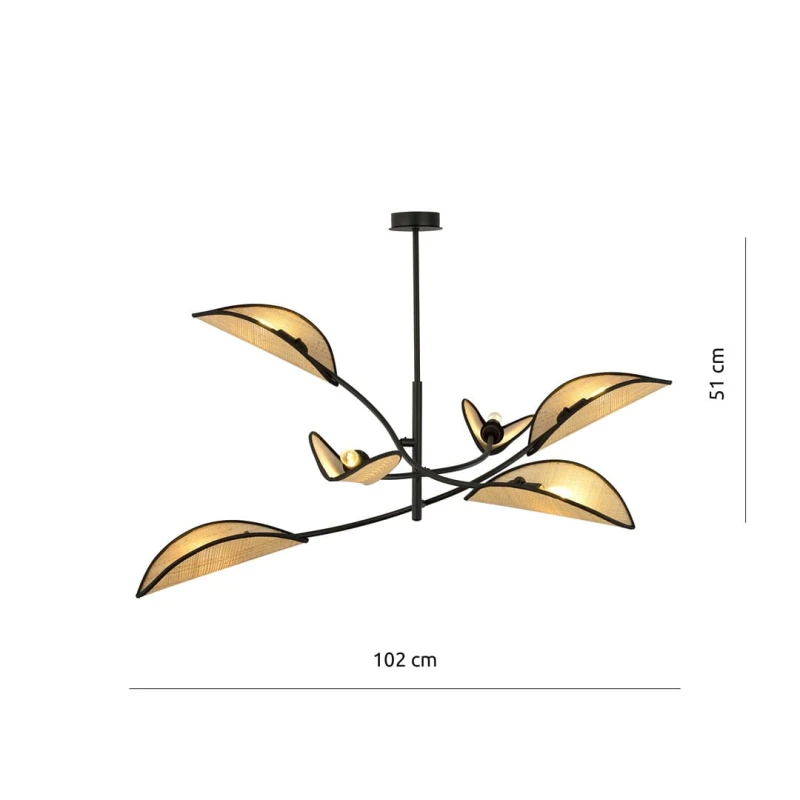 LOTUS 6 BLACK/RATTAN 2