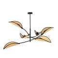Lampa wisząca Lotus 6 Black/Rattan 4